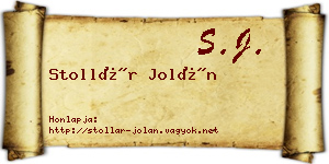 Stollár Jolán névjegykártya